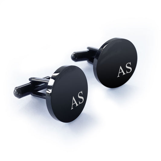 Engraved Stainless Steel Mens Cufflinks Gift | Custom Initials