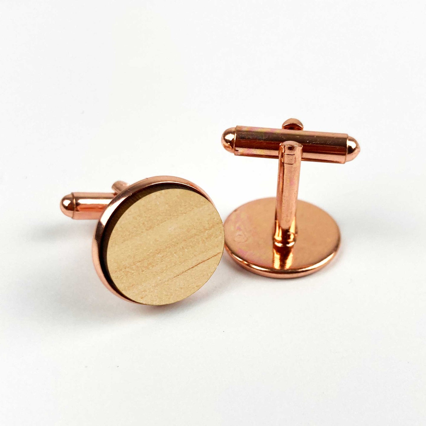 Custom Name Initial Round Wooden Engraved Wedding Birthday shirt cuff links Gift