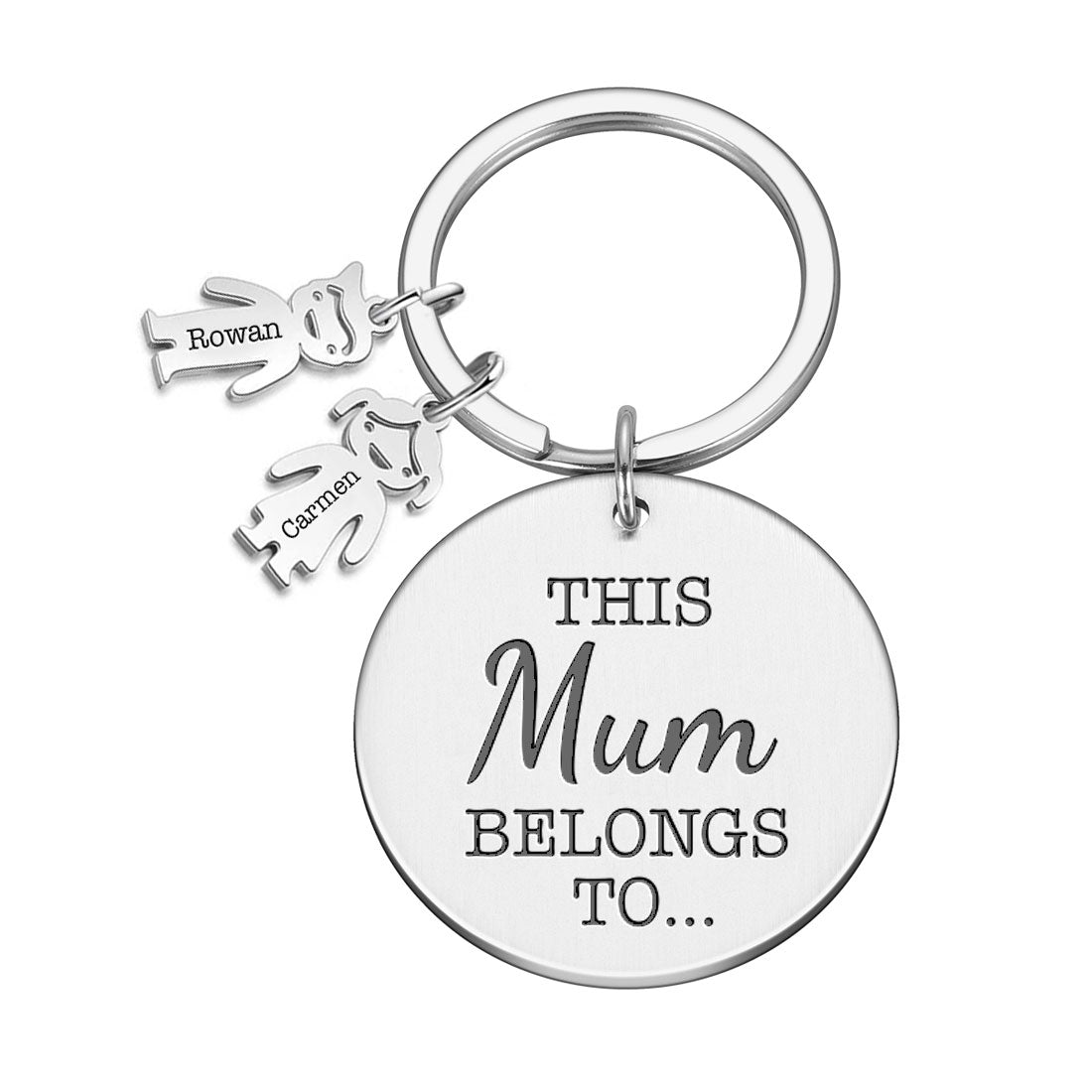 This Mum Belongs to Round Metal Family Keyring Gift