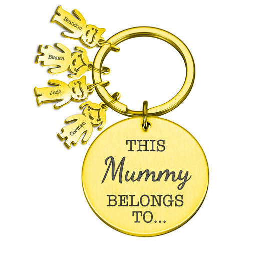 This Mum Belongs to Round Metal Family Keyring Gift