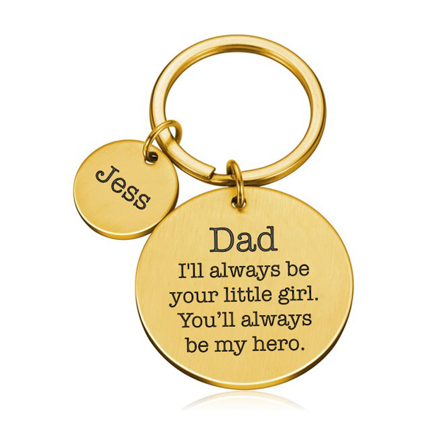 Fathers Day Keyring Gift Dad Always be Your Little Girl