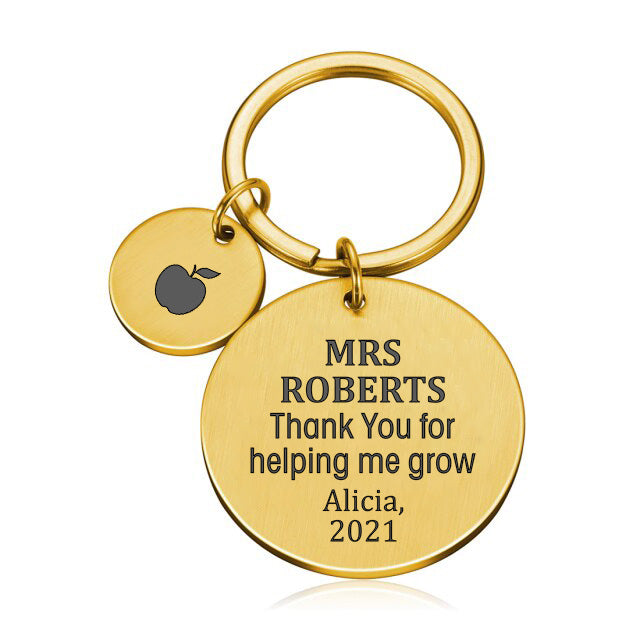 Engraved Metal Teacher Keyring End of Term Christmas Thank You Gift