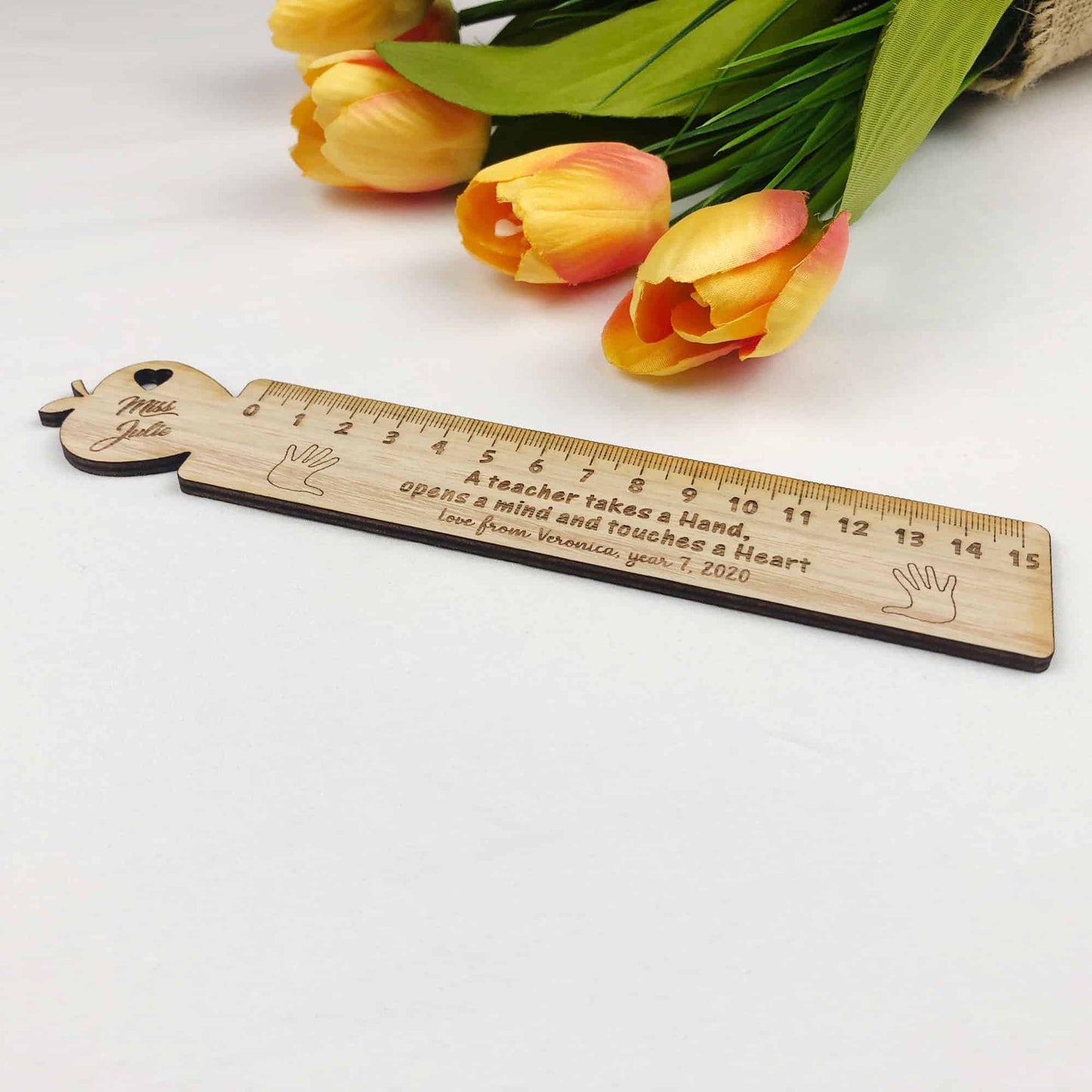 Wooden Apple Ruler thank you Gift for Teacher