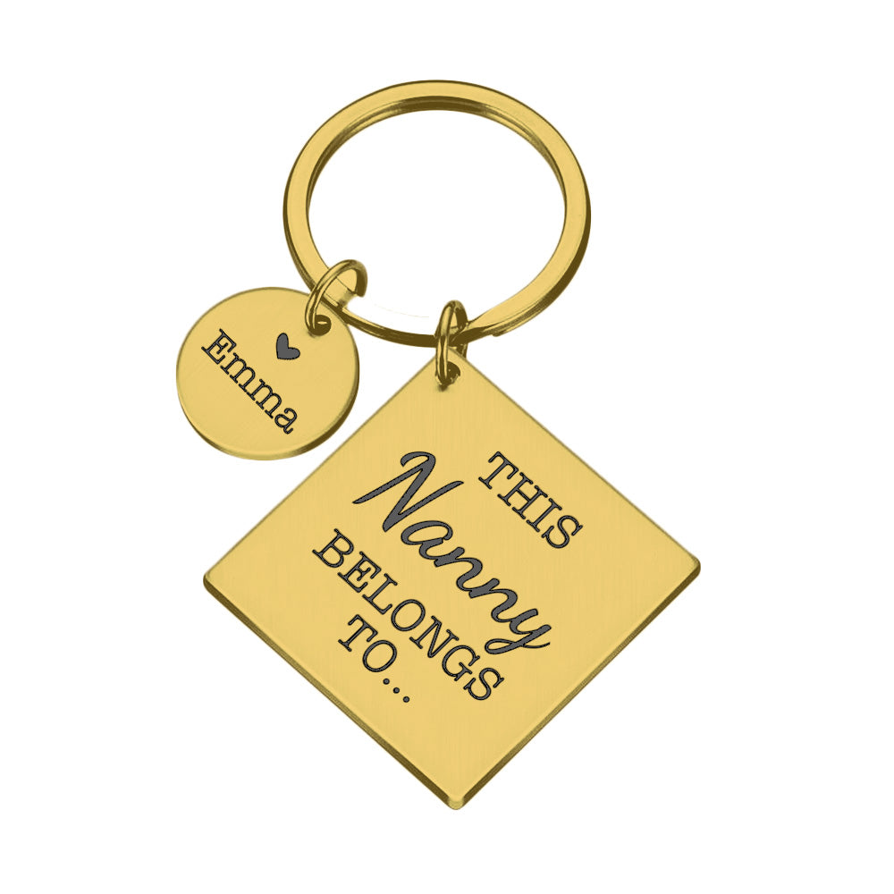 This Daddy Belongs to Metal Key ring Gift with Name