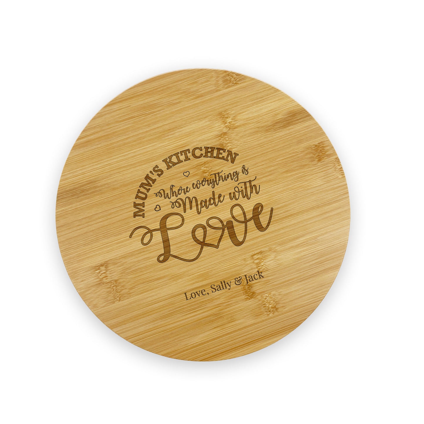 Round Wooden Chopping Board Mum's Kitchen Custom Message