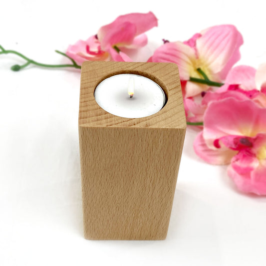 Wooden Wedding Tealight Candle Holder with Gift Box