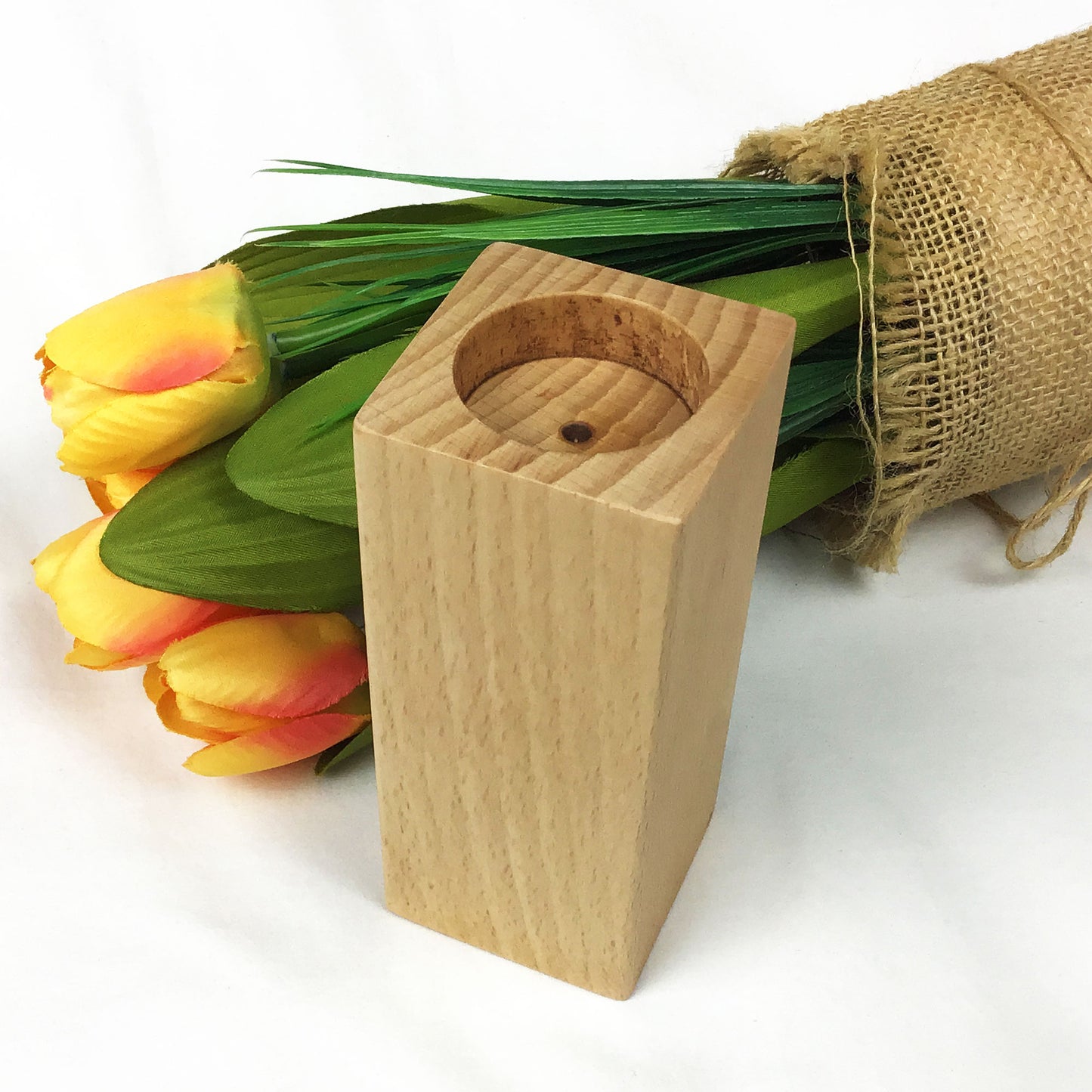 Wooden Tea light Candle Holder for Baptism