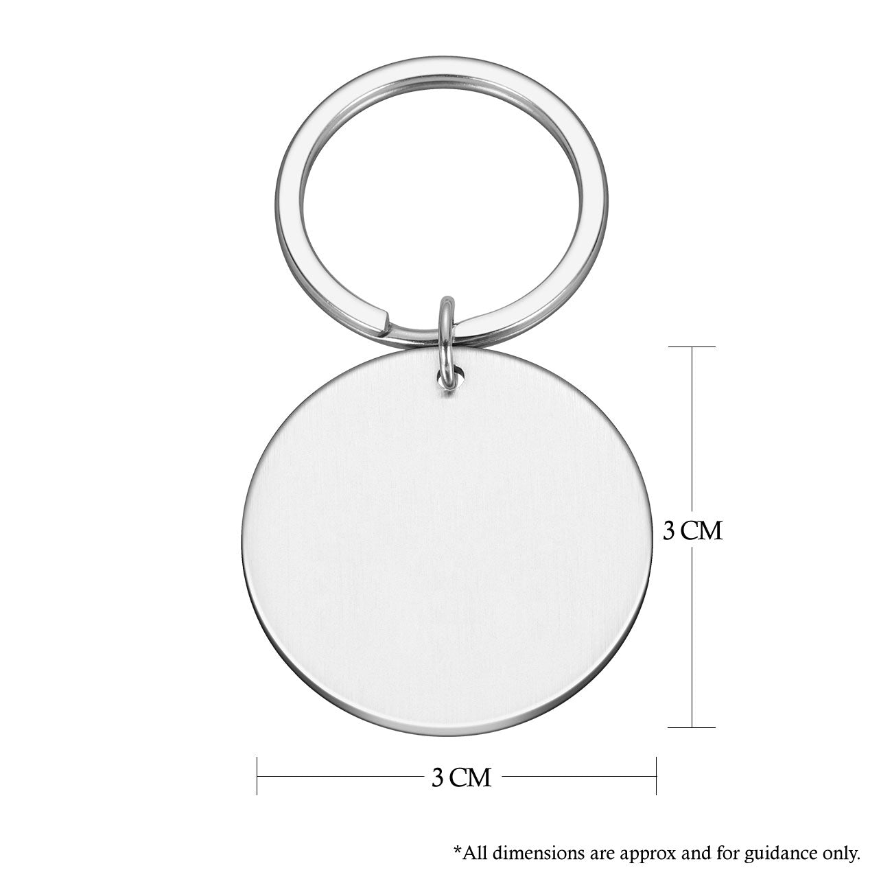 Engraved Round Metal Custom Alphabet letter Initial Keyring Gift