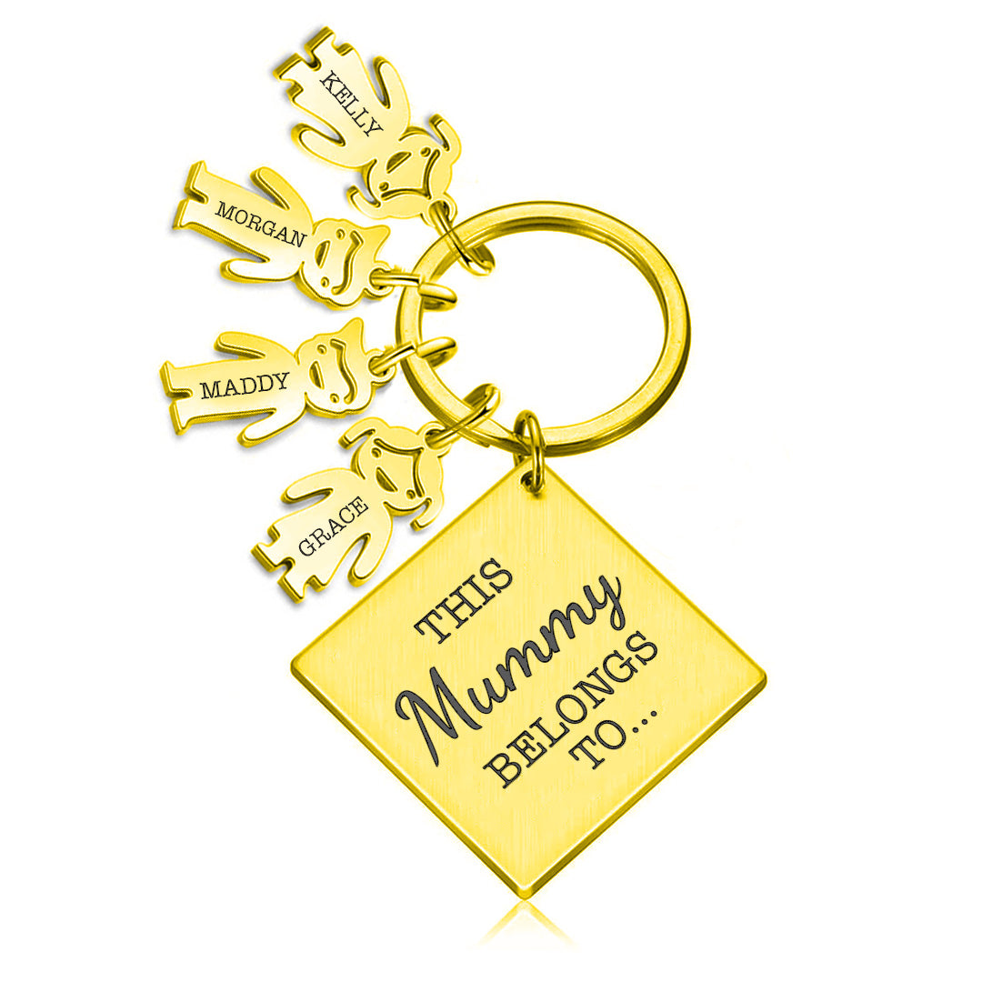 This Mum Belongs to Metal Family Keyring Gift