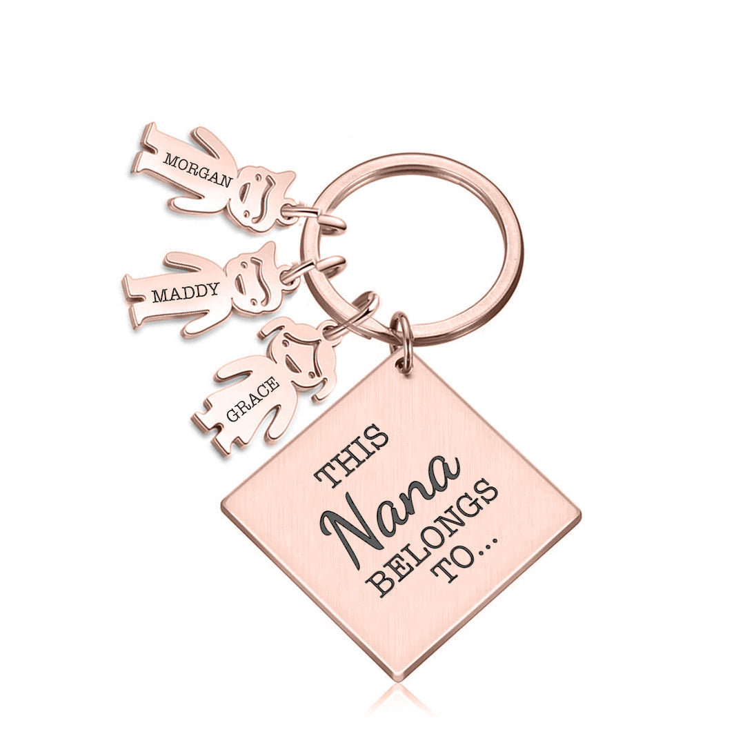 This Mum Belongs to Metal Family Keyring Gift