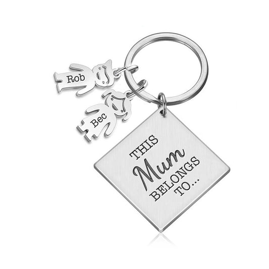 This Mum Belongs to Metal Family Keyring Gift