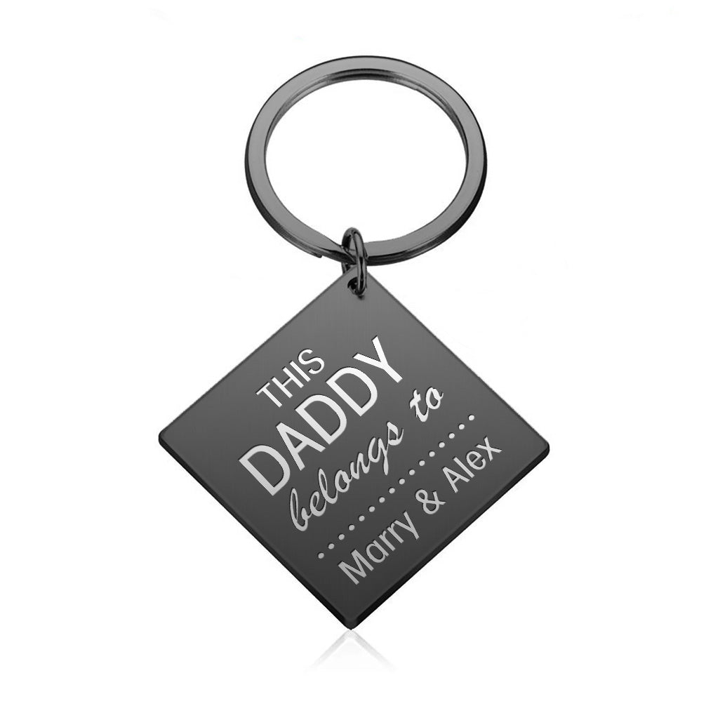 This Daddy Belongs to Square Key ring Gift