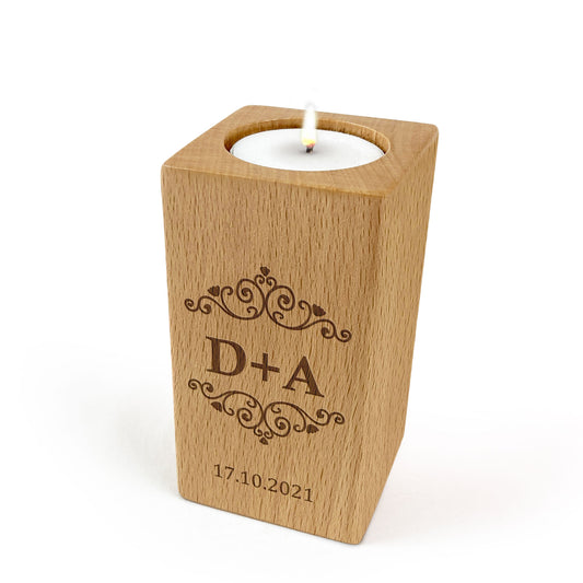 Wooden Tealight Candle Holder with Gift Box Wedding