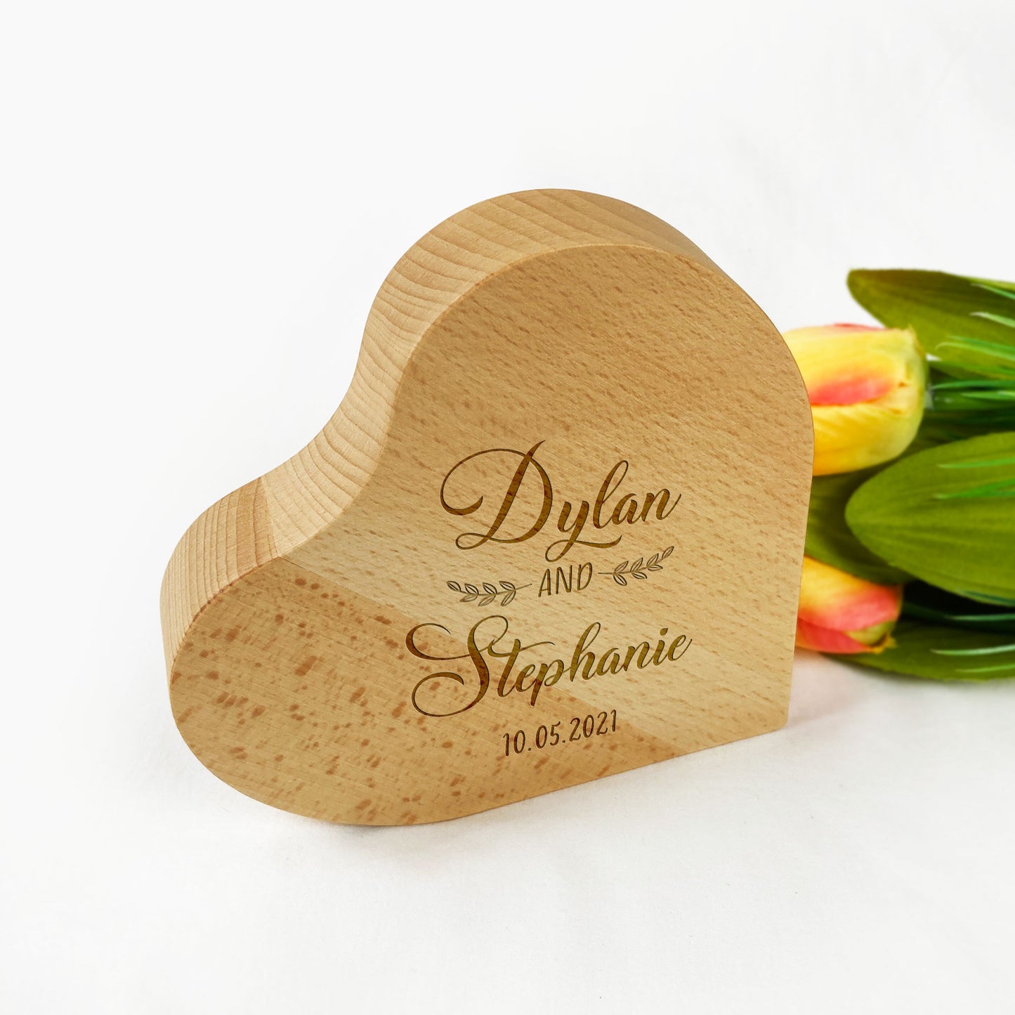 Wooden Heart Gift Valentines day Wedding Anniversary