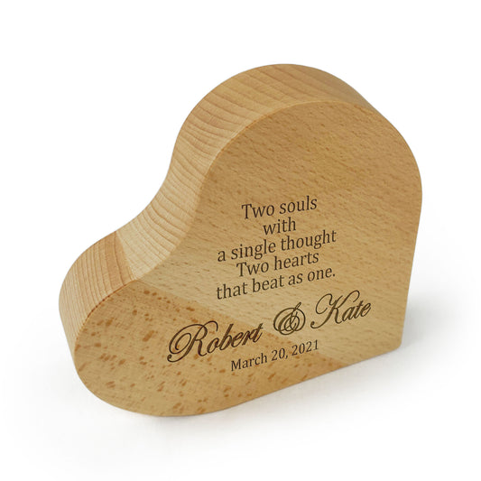 Wooden Heart Gift Wedding Anniversary Valentines day