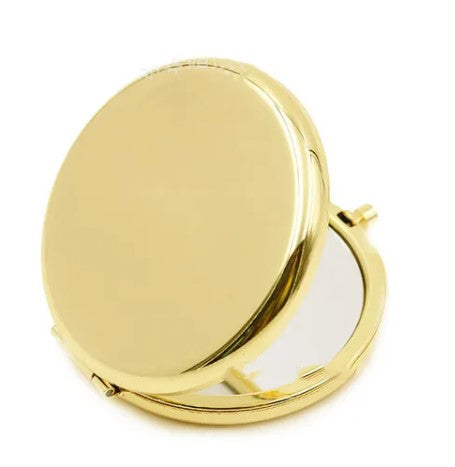 Engraved Double-sided Portable Pocket Makeup Mirror Folding