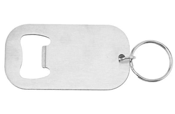 Engraved Stainless Steel Bottle Opener Keychain - Silver