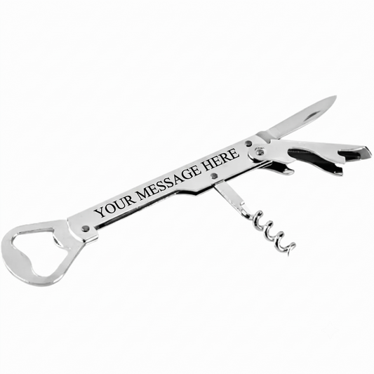 Multifunctional Stainless Steel Wine Corkscrew with Knife and Bottle Opener