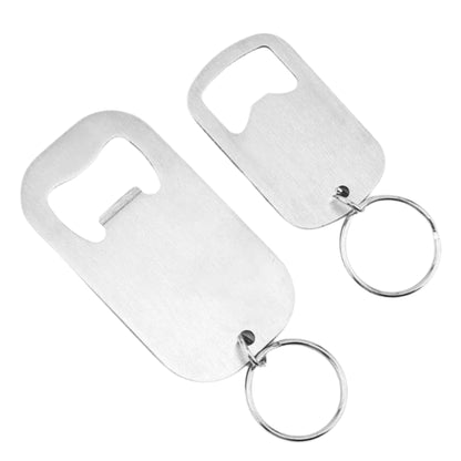 Engraved Stainless Steel Bottle Opener Keychain - Silver