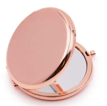 Engraved Double-sided Portable Pocket Makeup Mirror Folding