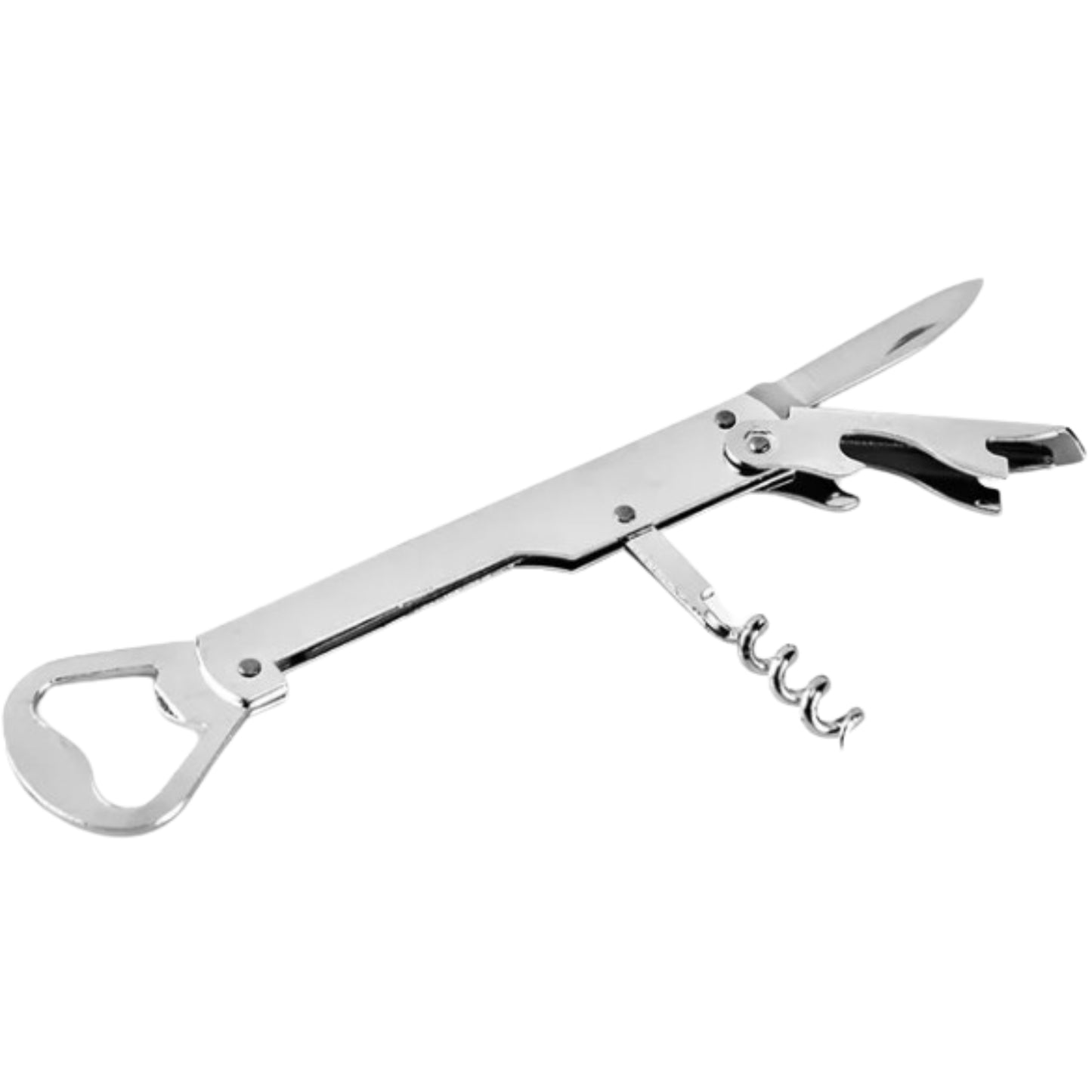 Multifunctional Stainless Steel Wine Corkscrew with Knife and Bottle Opener