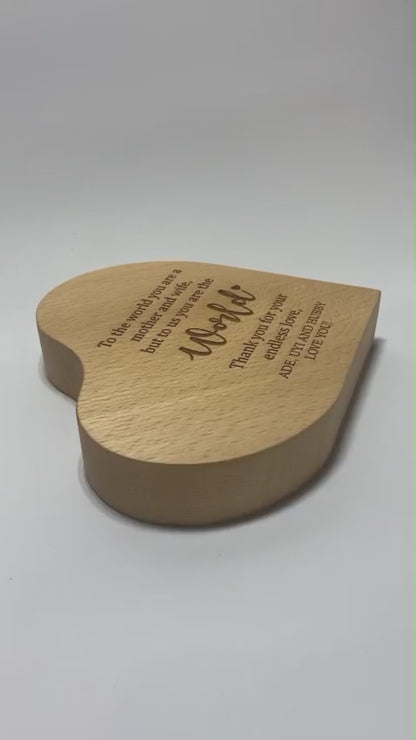 Wooden Heart Gift Mothers Day Birthday