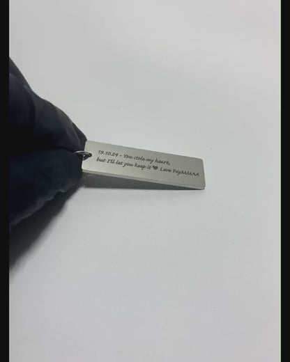 New Custom Message Names Date Keychain Gift for Boyfriend Dad Mum Couple Anniversary