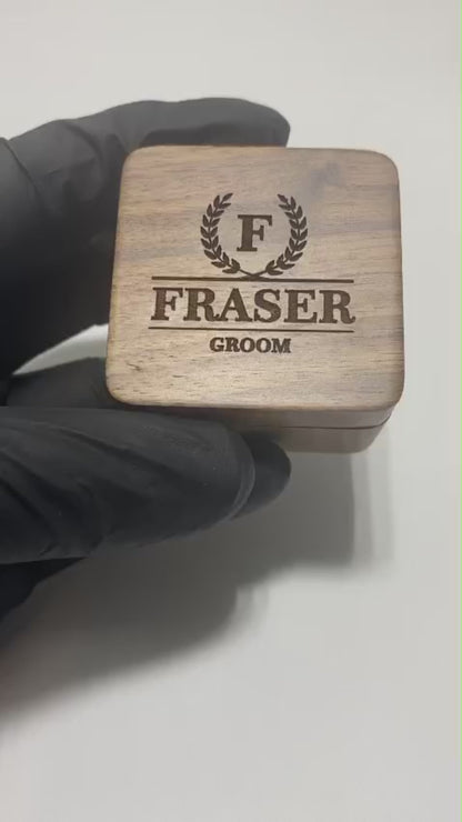 Personalised Engraved Stainless Steel Mens Round Cufflinks with Box