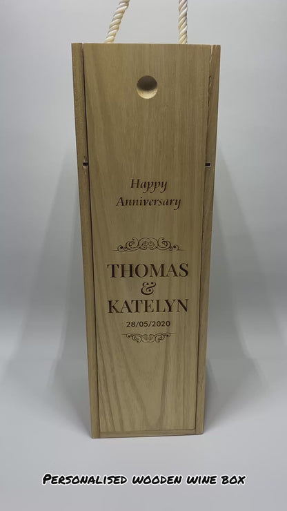 Personalised Anniversary Wooden Wine Box