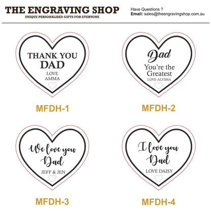 Fathers Day Heart Fridge Magnet