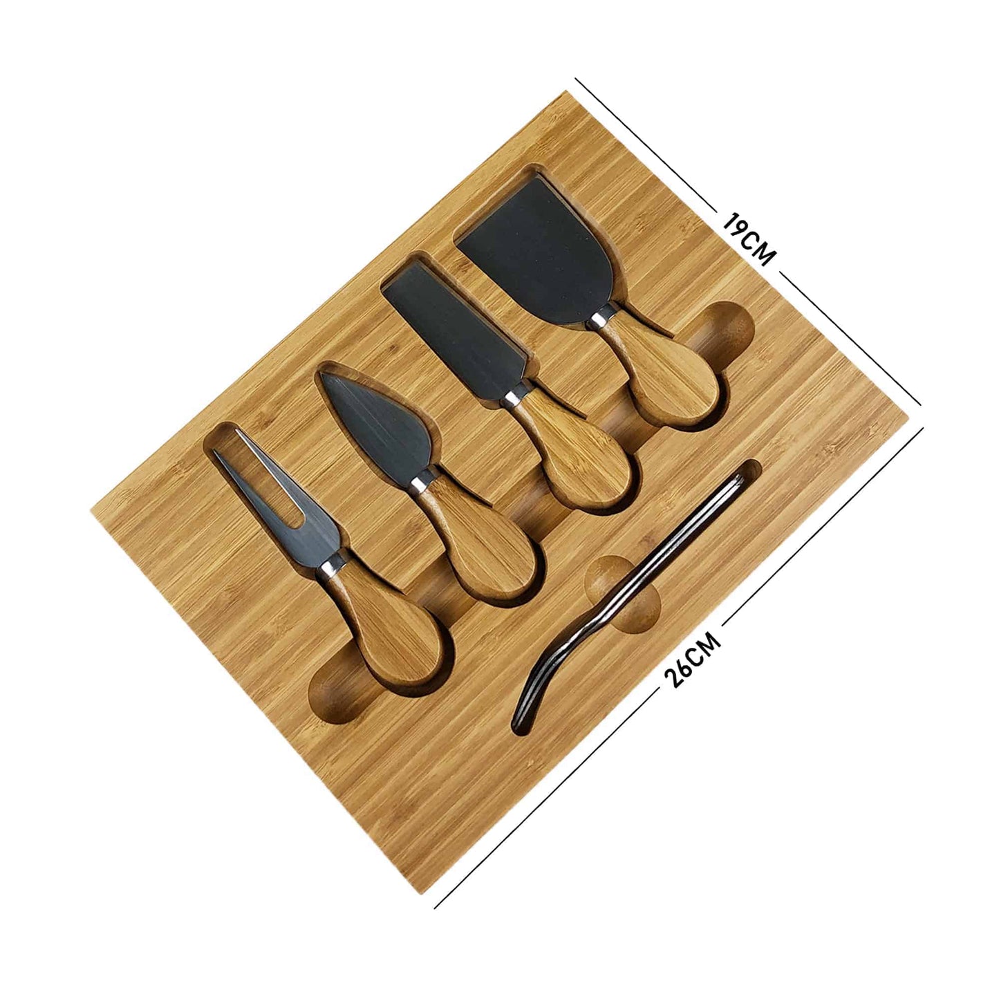 Tree Design Wooden Cheese Board Gift with Knives