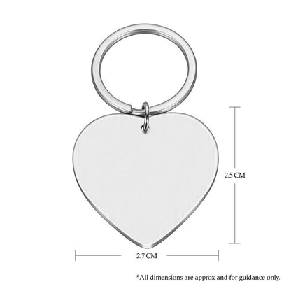 Custom Text Names Date Initials Metal Heart Key ring Gift Couple