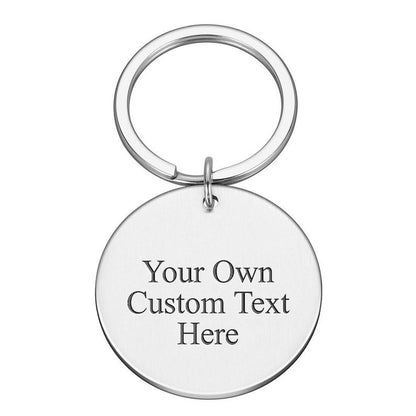 Custom Text Names Date Initials Metal Tag Key ring Gift Loved Ones