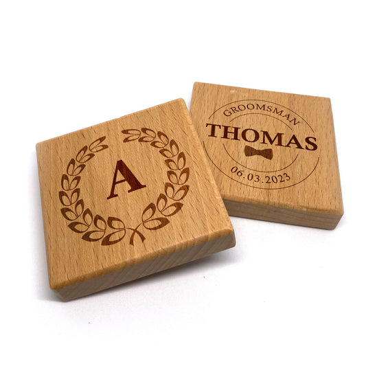 Personalised Engraved Square Wooden Bottle Opener