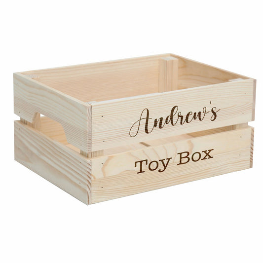 Personalised Engraved Wooden Crate