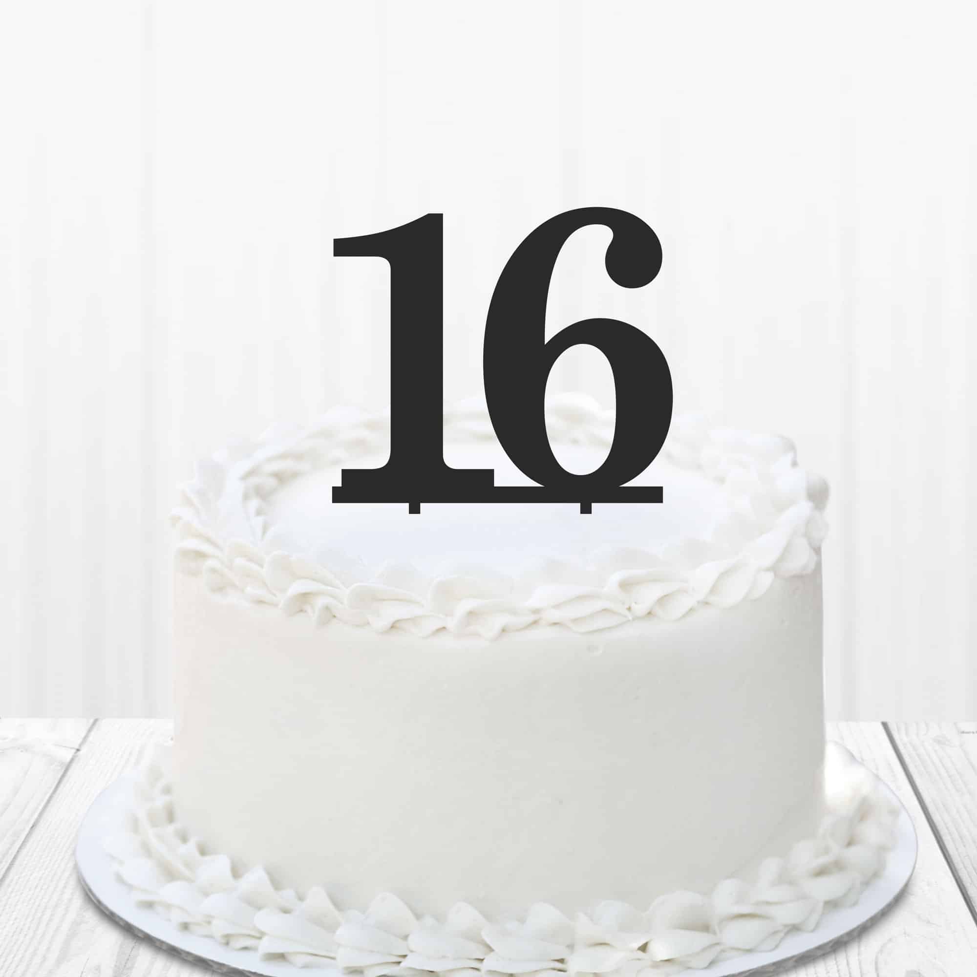 Amazon.com: 16th Birthday Cake Topper Silver | Sweet 16 Party Decorations  for a Girl or Boy : Handmade Products