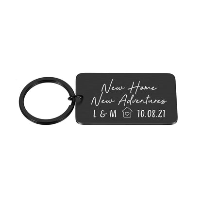 New Home New Adventures Key ring Custom Initials and Date