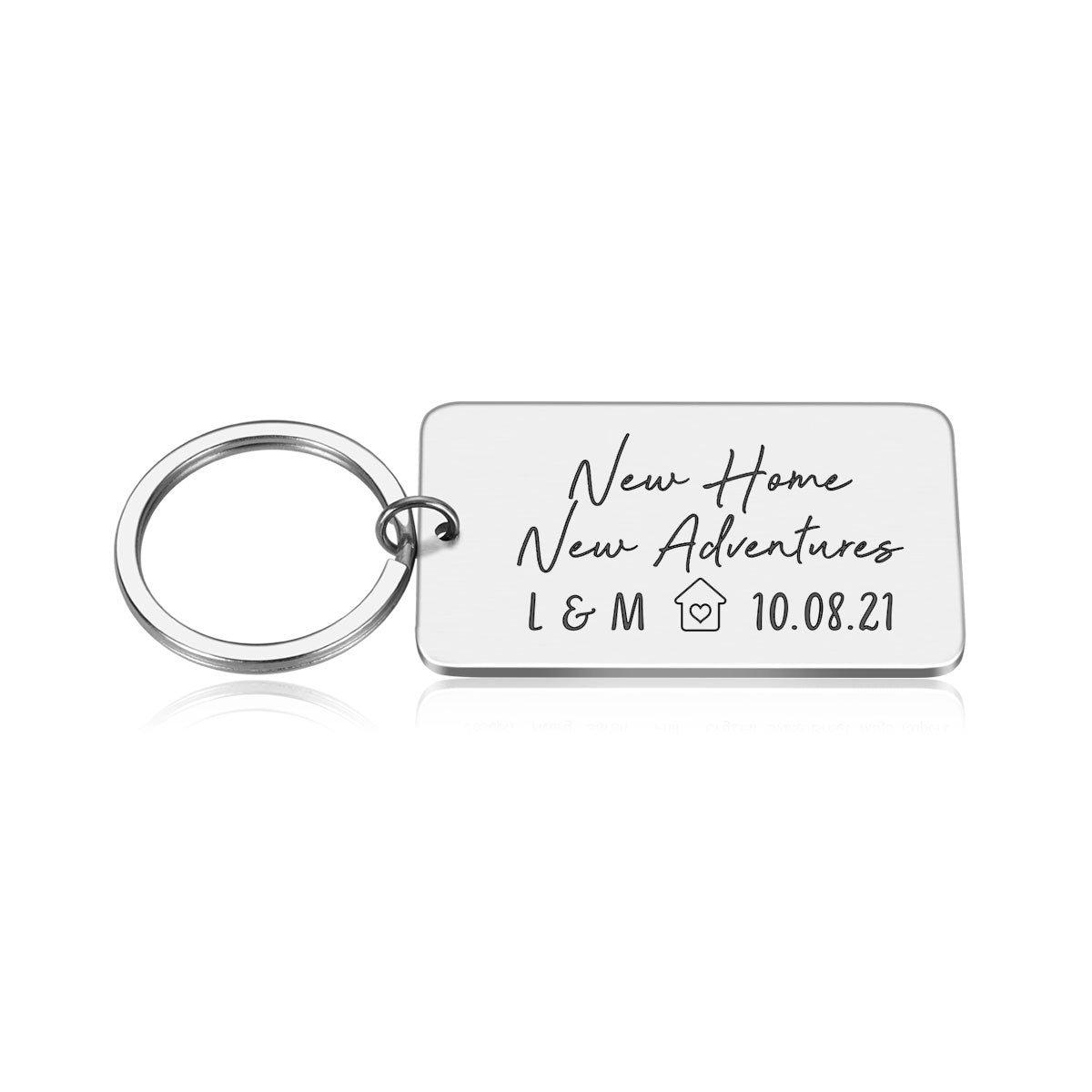 New Home New Adventures Key ring Custom Initials and Date