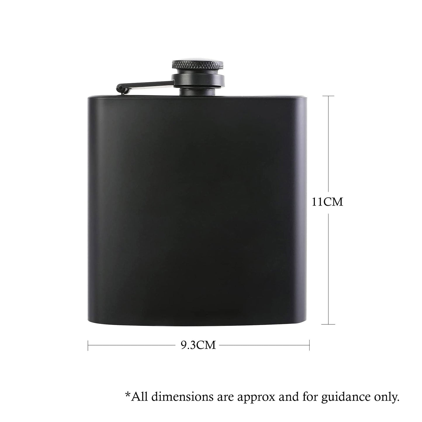 Engraved Wedding Party Favor Hip Flask Gift for Liquor | Black 6oz Stainless Steel | Best Man Gift Groomsman Gift