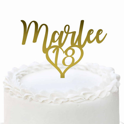 Birthday Cake Topper with Name and Year