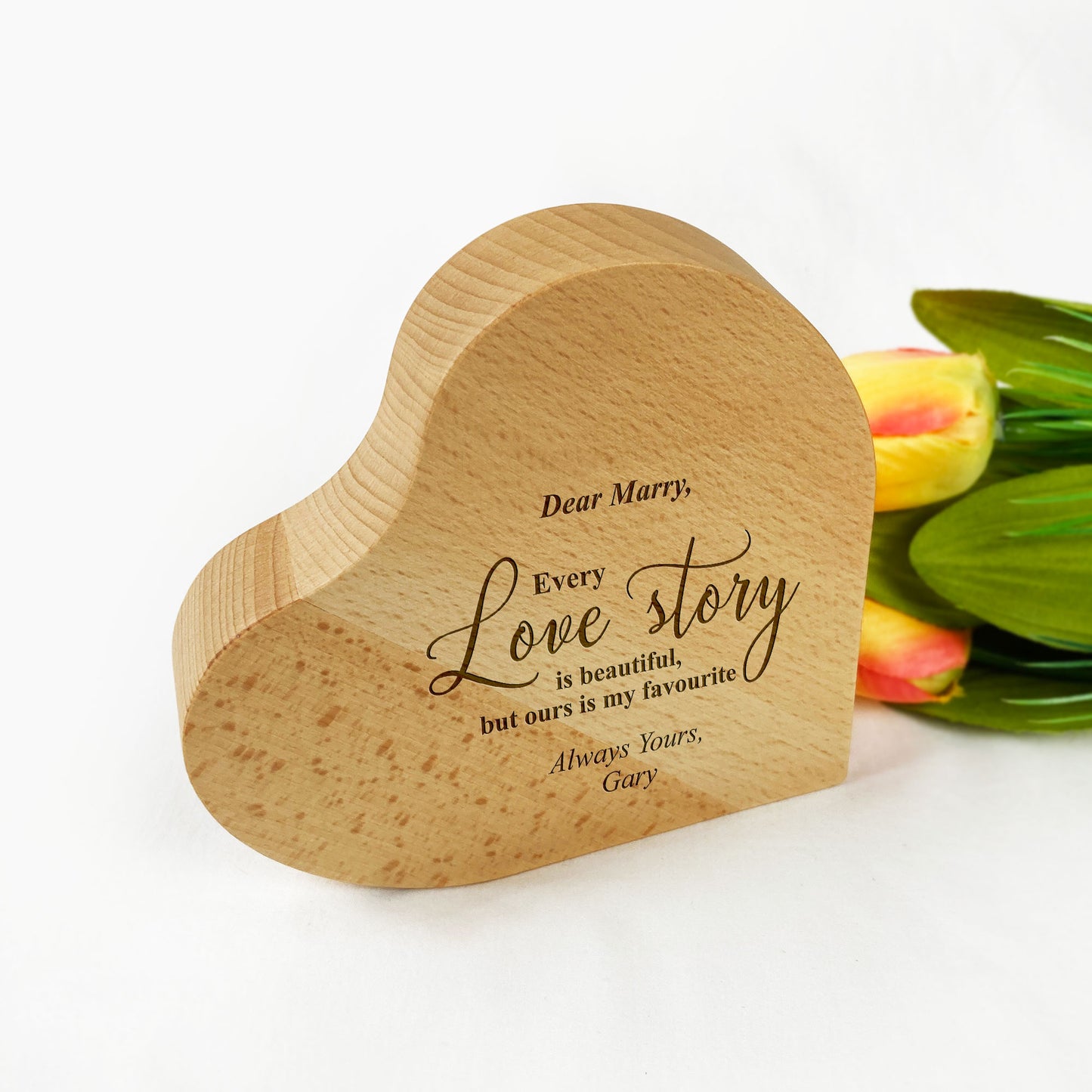 Wooden Valentines Day Heart Gift