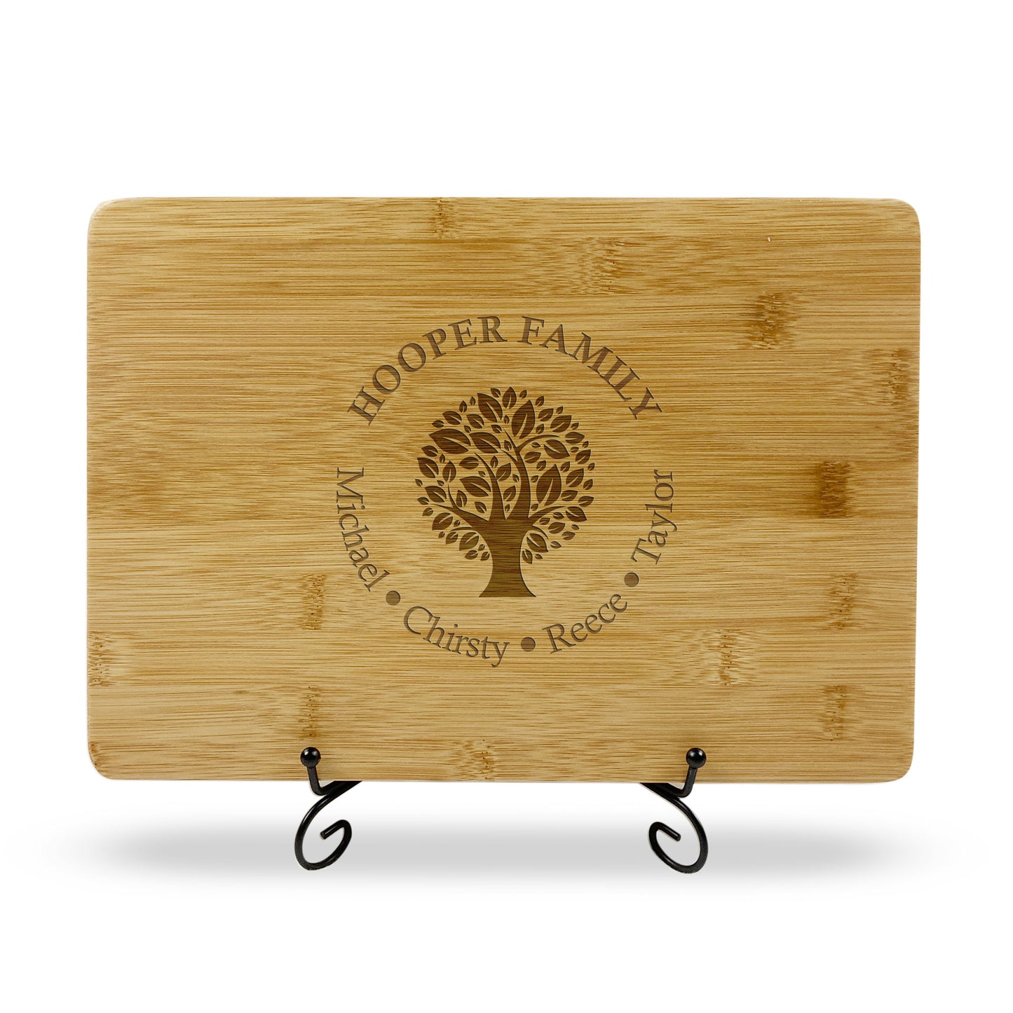 Family tree with Names Wooden Chopping Board