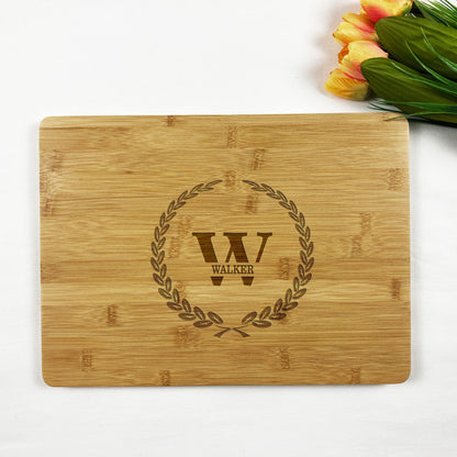 Wedding Anniversary Engraved Monogram Wooden Chopping Board
