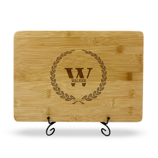 Wedding Anniversary Engraved Monogram Wooden Chopping Board
