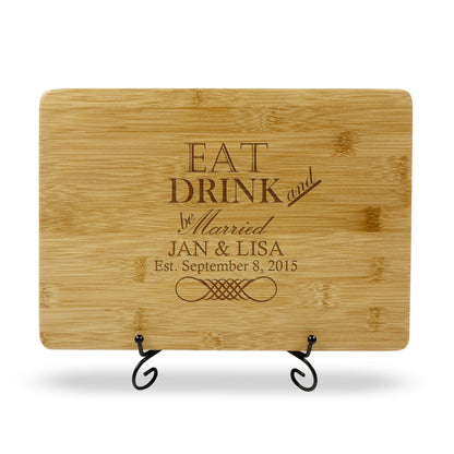 Eat Drink Get Married Wooden Chopping Board Wedding Gift