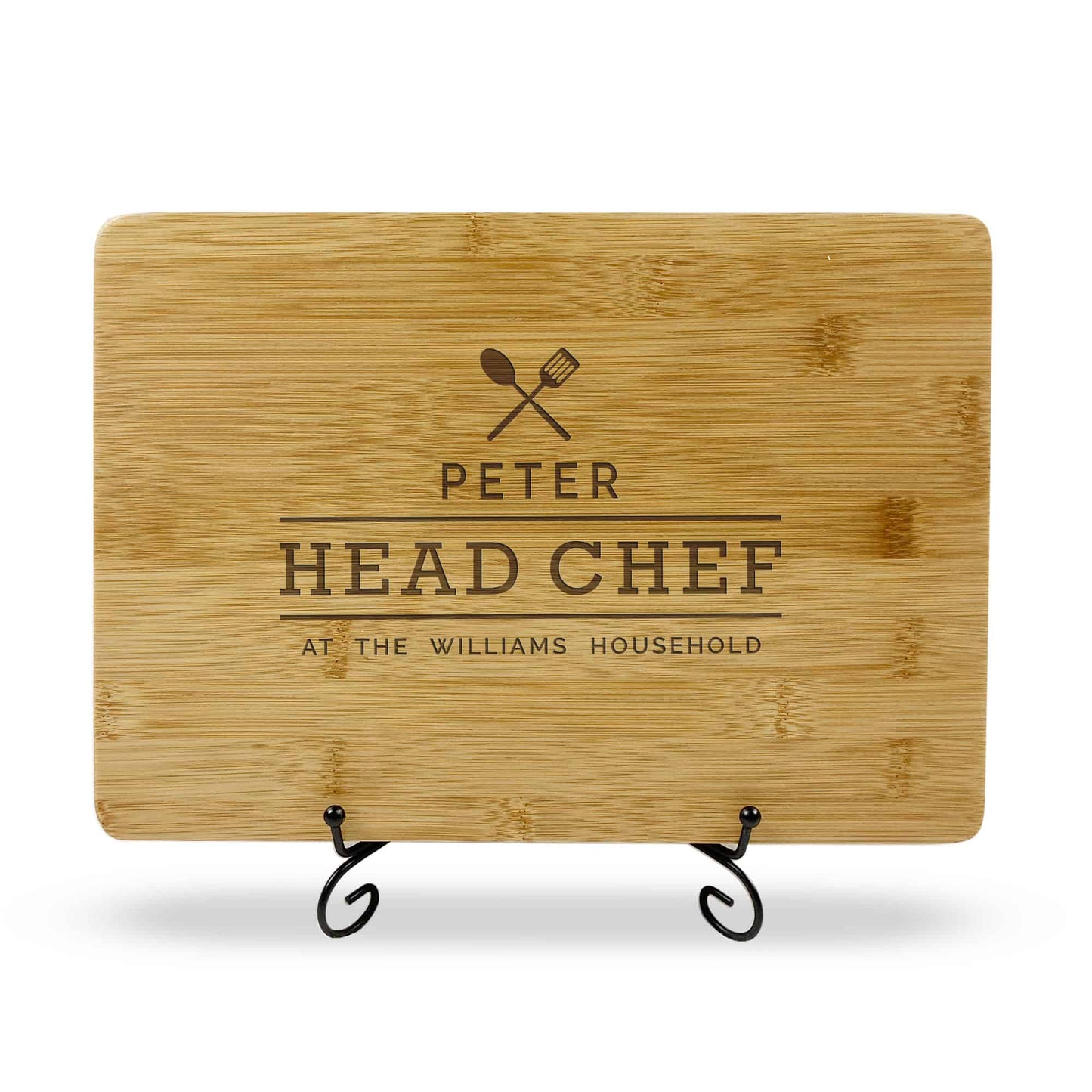 Head Chef Wooden Chopping Board Gift Fathers Day Birthday Valentines Day