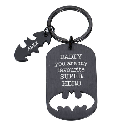 Batman Father's Day Keyring Gift Dad You Are My Favourite Superhero