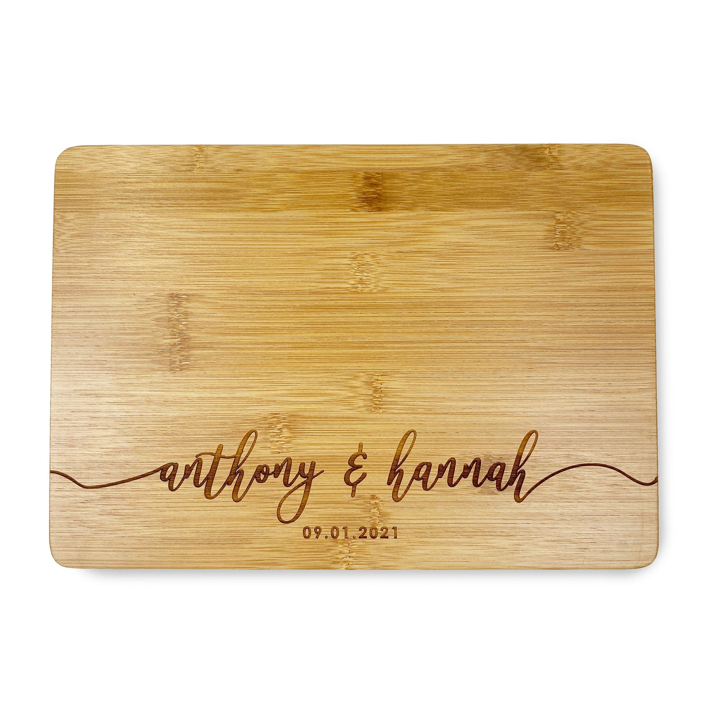Wooden Chopping Board with Names Wedding Gift