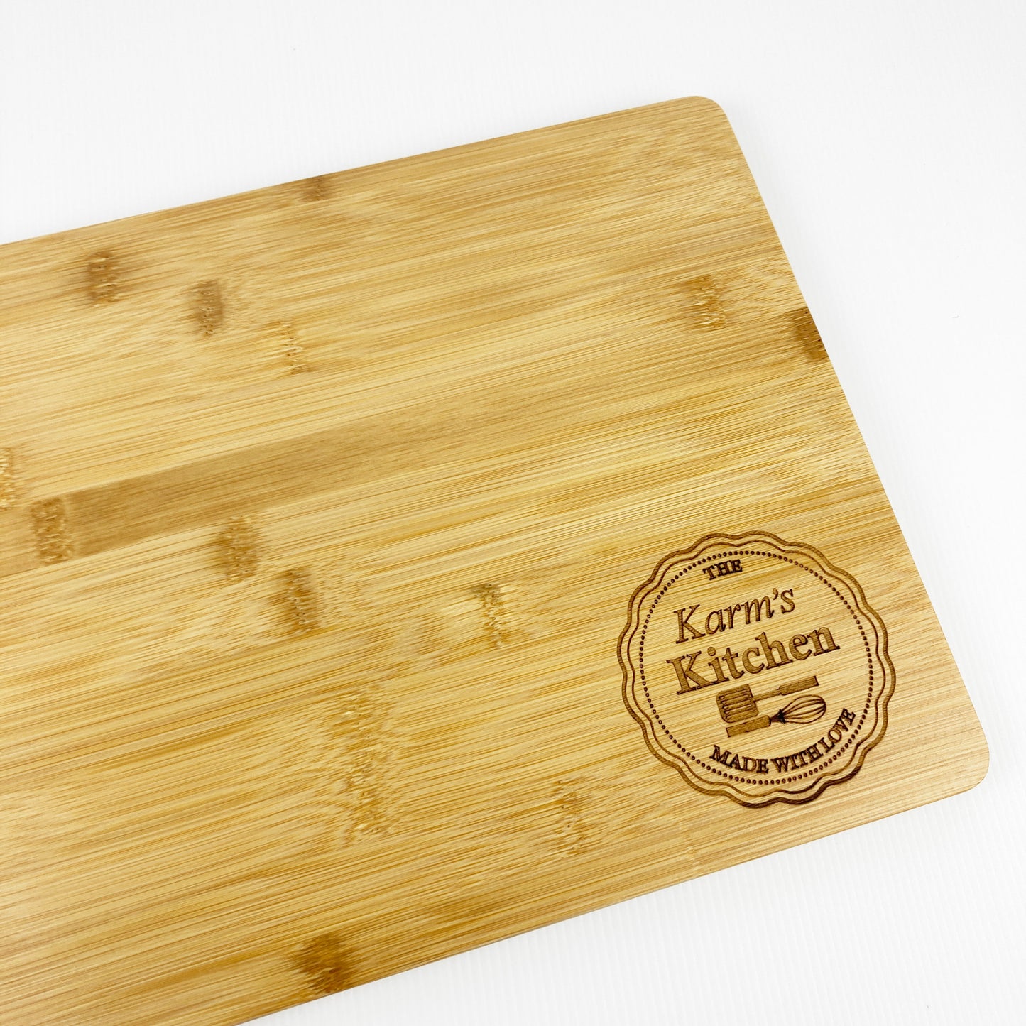 Family Kitchen Monogram Wooden Chopping Board Gift Made with Love Mothers Day Birthday