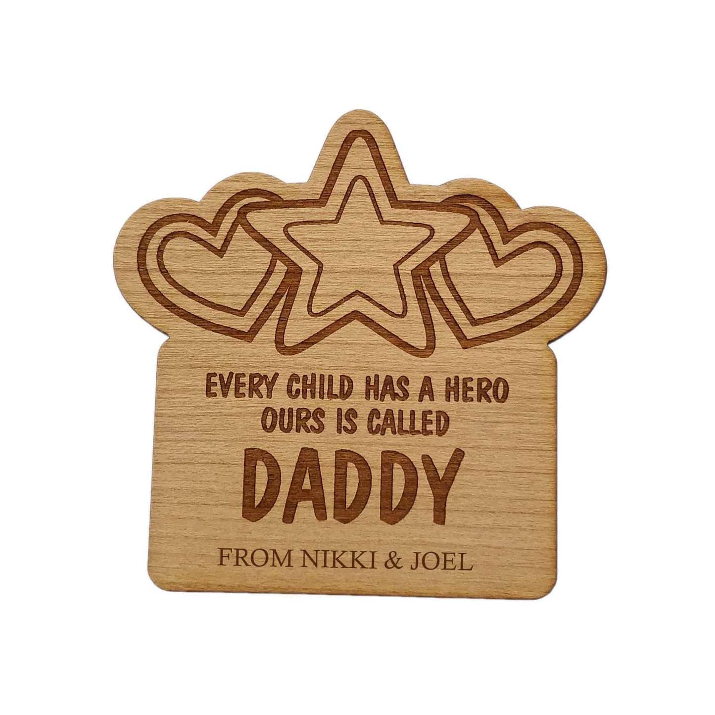 Fathers Day Star & Heart Fridge Magnet